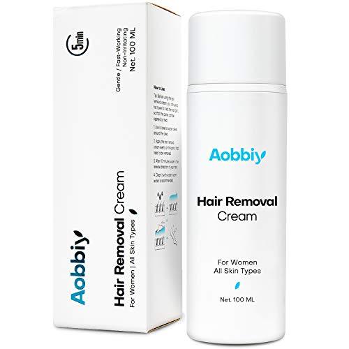 AOBBIY Hair Removal Cream for Women, Women's Depilatory Cream, Effective 10 Minutes, Gently Remove Anywhere Unwanted Hair, For All Skin Type