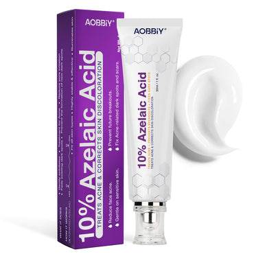 AOBBIY Azelaic Acid 10% Acne Treatment Cream, Redness Relief for Face, Redness Reducing Skin Care, Prevent Acne Breakouts, Balance Excess Sebum, Ease Pimple Clarify Skin Soothe Irritation,1 oz