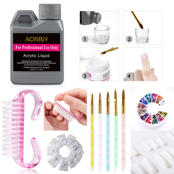 NNETM Ultimate Professional Acrylic Nail Kit, Complete with French Tips,  Color Powders, Brushes & More 1EACH | Woolworths